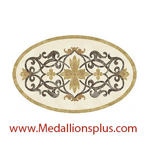 Waterjet Oval Medallion - Design 3